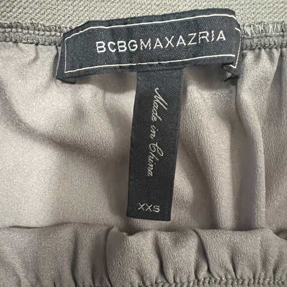 BCBG Maxazria Women's Zana Tiered Spanish Moss Taupe Mini Pull On Skirt Size XXS - Picture 4 of 10
